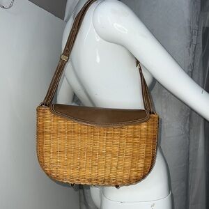 Rodo Rattan Leather Adjustable Shoulder Crossbody Strap Made in Italy Rare